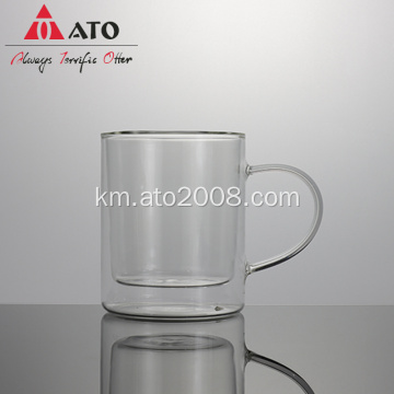 កែវភេសជ្ជៈ Ato Borosilicate Cups កញ្ចក់ដែលមានចំណុចទាញ